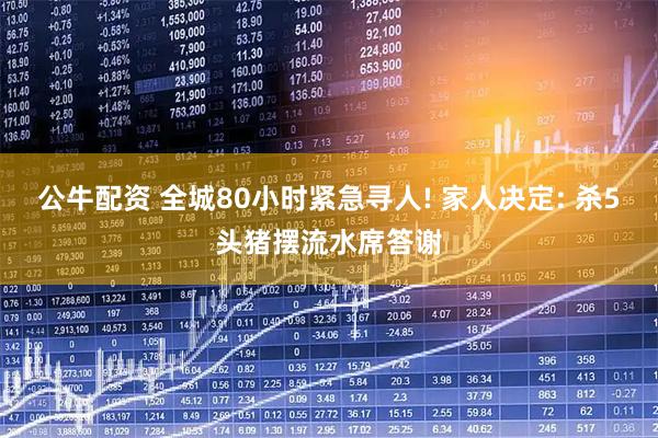公牛配资 全城80小时紧急寻人! 家人决定: 杀5头猪摆流水席答谢